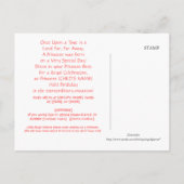 Personalisierte Geburtstagsfeier Einladungspostkarte (Rückseite)