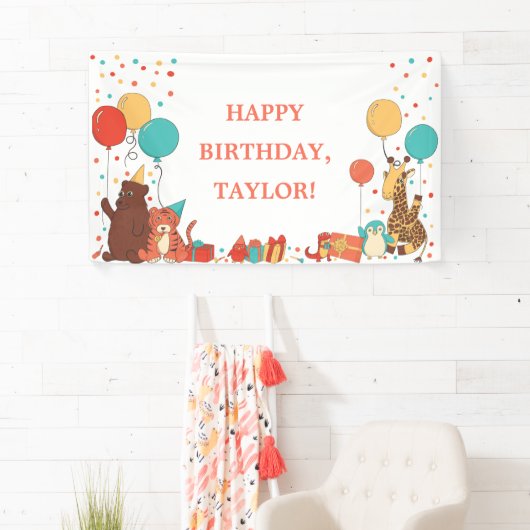 Personalisierte Geburtstagsfeier mit Luftballons f Banner (Insitu)