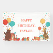 Personalisierte Geburtstagsfeier mit Luftballons f Banner (Horizontal)