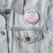 Personalisierte Geburtstagsfrau Pink Mermaid Butto Button (Beispiel)