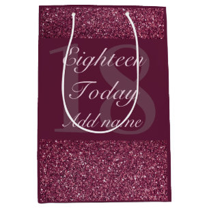 Personalisierte Geburtstagsgeschenk-Tasche 18. Mittlere Geschenktüte