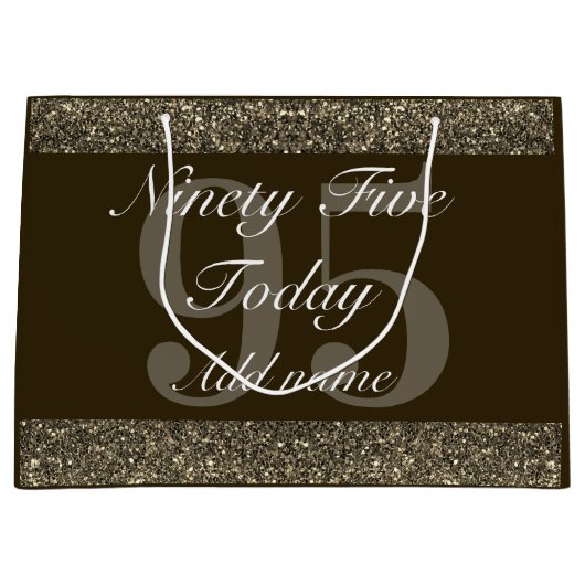 Personalisierte Geburtstagsgeschenk-Tasche 95. Große Geschenktüte (Vorderseite)