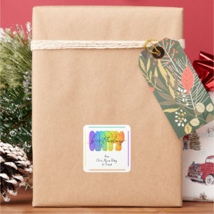 Personalisierte Geburtstagsgeschenkkleber Quadratischer Aufkleber