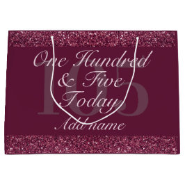Personalisierte Geburtstagsgeschenktasche 105. Große Geschenktüte