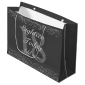 Personalisierte Geburtstagsgeschenktasche 18. Große Geschenktüte (Vorderseite Schrägansicht)