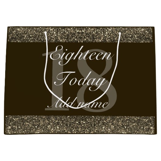 Personalisierte Geburtstagsgeschenktasche 18. Große Geschenktüte (Vorderseite)