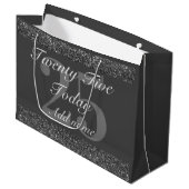Personalisierte Geburtstagsgeschenktasche 25. Große Geschenktüte (Vorderseite Schrägansicht)
