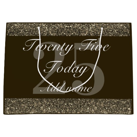 Personalisierte Geburtstagsgeschenktasche 25. Große Geschenktüte (Vorderseite)