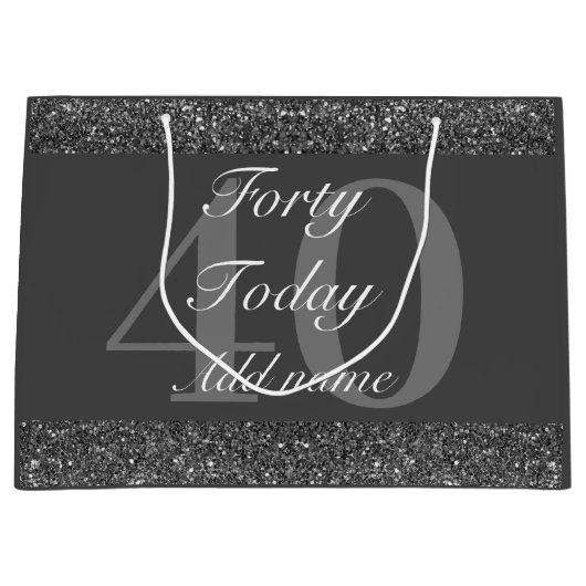 Personalisierte Geburtstagsgeschenktasche 40. Große Geschenktüte (Vorderseite)
