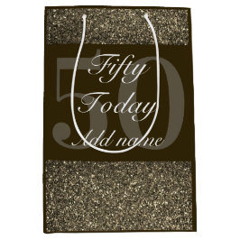 Personalisierte Geburtstagsgeschenktasche 50. Mittlere Geschenktüte