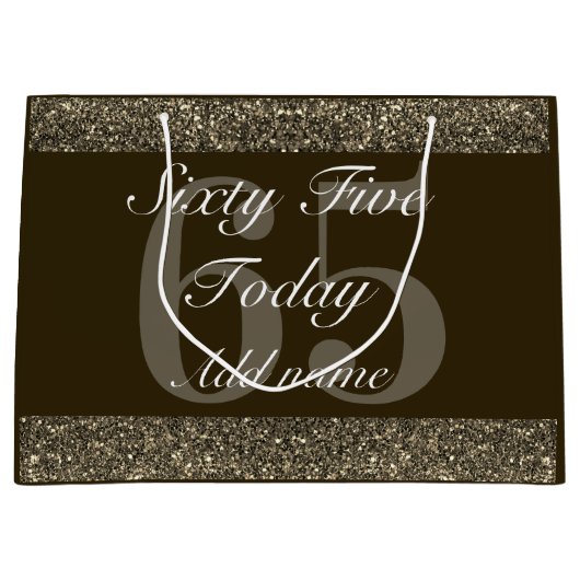 Personalisierte Geburtstagsgeschenktasche 65. Große Geschenktüte (Vorderseite)