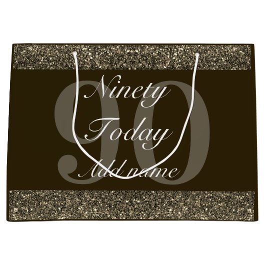 Personalisierte Geburtstagsgeschenktasche 90. Große Geschenktüte (Vorderseite)