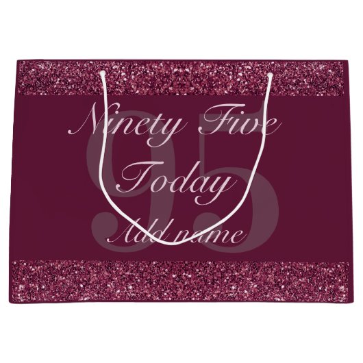 Personalisierte Geburtstagsgeschenktasche 95. Große Geschenktüte (Vorderseite)