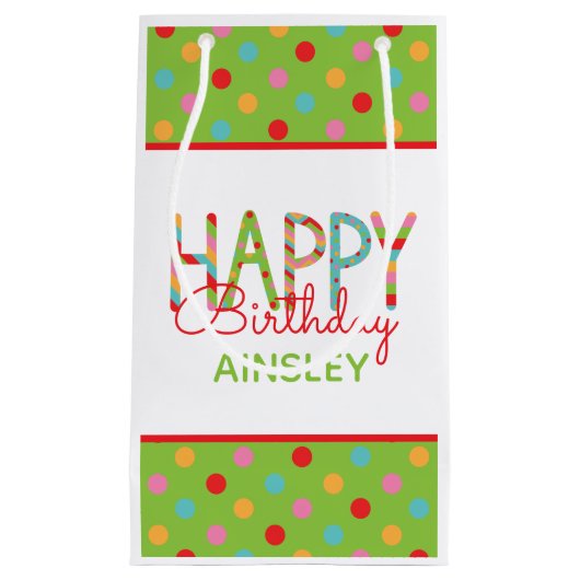 Personalisierte Geburtstagsgeschenktasche Kleine Geschenktüte (Vorderseite)
