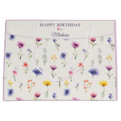 Personalisierte Geburtstagsgeschenktüte Wildblumen Große Geschenktüte (Vorderseite)