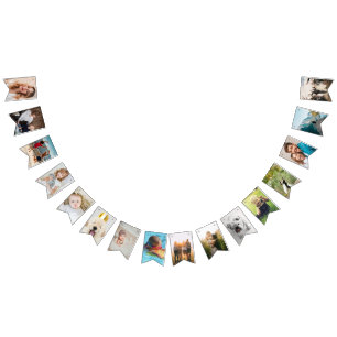 personalisierte Geburtstagsgirlande mit Fotos Wimpelkette