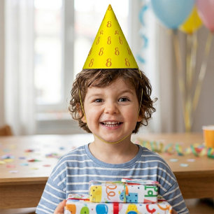 Personalisierte Geburtstagshüte für Kinder zum 8.  Partyhütchen