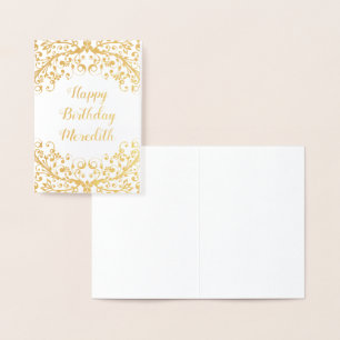 Personalisierte Geburtstagskarte für echte Goldflo Folienkarte