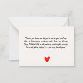 Personalisierte Geburtstagskarte für Freund Mitteilungskarte (Rückseite)