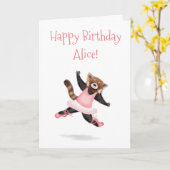 Personalisierte Geburtstagskarte mit rotem Panda Karte (Gelbe Blume)