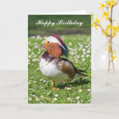 Personalisierte Geburtstagskarte von Mandarin Duck Karte (Gelbe Blume)
