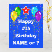 Personalisierte Geburtstagskarten nach Alter, Big Karte (Gelbe Blume)