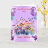 Personalisierte Geburtstagskartenballons für beson Karte (Gelbe Blume)