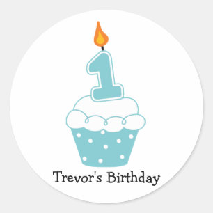 Personalisierte Geburtstagskupcake-Aufkleber Runder Aufkleber