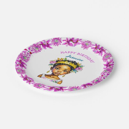 Personalisierte Geburtstagskurse Pappteller (Schrägansicht)