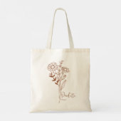 Personalisierte Geburtstagsmonate Blume April Rust Tragetasche (Rückseite)