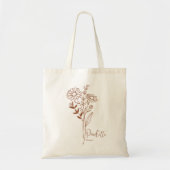 Personalisierte Geburtstagsmonate Blume April Rust Tragetasche (Vorne)