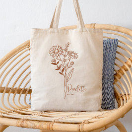 Personalisierte Geburtstagsmonate Blume April Rust Tragetasche