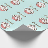 Personalisierte Geburtstagspartei Cupcake Wrapping Geschenkpapier (Ecke)