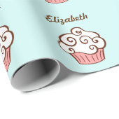 Personalisierte Geburtstagspartei Cupcake Wrapping Geschenkpapier (Rolleneckpunkt)