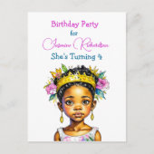 Personalisierte Geburtstagspartei - Farbdrucke Einladungspostkarte (Vorderseite)