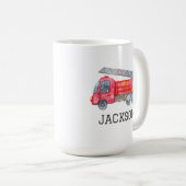 Personalisierte Geburtstagspartei für Feuerwehrfah Kaffeetasse (VorderseiteRechts)