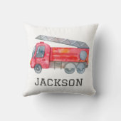 Personalisierte Geburtstagspartei für Feuerwehrfah Kissen (Rückseite)