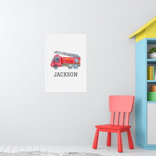 Personalisierte Geburtstagspartei für Feuerwehrfah Poster