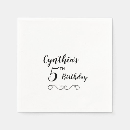 Personalisierte Geburtstagspartei Napkins Serviette (Vorderseite)