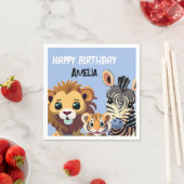 Personalisierte Geburtstagspartei von Wildtieren Serviette (Beispiel)