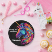 Personalisierte Geburtstagsparty Einhorn Fantasie Pappteller (Party)