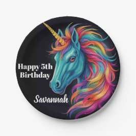 Personalisierte Geburtstagsparty Einhorn Fantasie Pappteller
