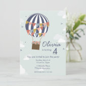 Personalisierte Geburtstagsparty Einladung Ballons (Stehend Vorderseite)