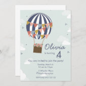 Personalisierte Geburtstagsparty Einladung Ballons (Vorne/Hinten)