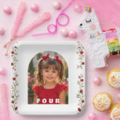 Personalisierte Geburtstagsplatten Mädchen Alter 4 Pappteller (Party)