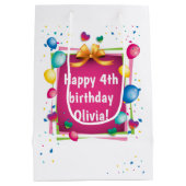 Personalisierte Geburtstagstasche Mittlere Geschenktüte (Rückseite)