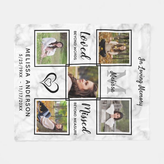 Personalisierte Gedächtnistraining Gedächtnisfoto- Fleecedecke (Vorderseite (Horizontal))