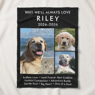 Personalisierte Gedenk-Foto-Decke für Hunde und Ka Fleecedecke