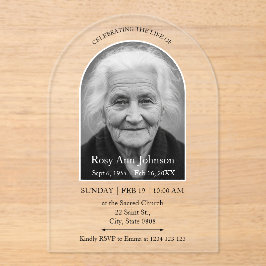 Personalisierte Gedenk Funeral-Foto Acryleinladungen