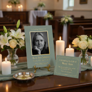 Personalisierte Gedenk Funeral Foto Gebetskarte Folien Feiertagskarte